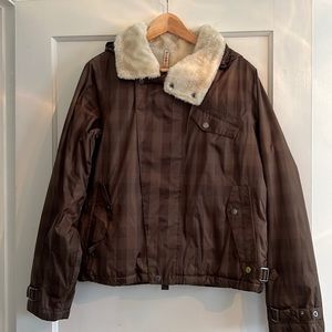 Burton Brown Fur Lined Collar Snowboard Jacket